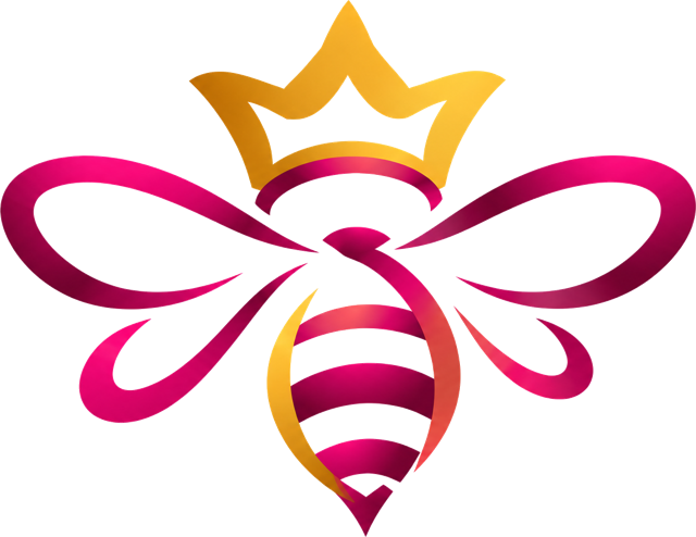Logo da Rota da Rainha: abelha com coroa